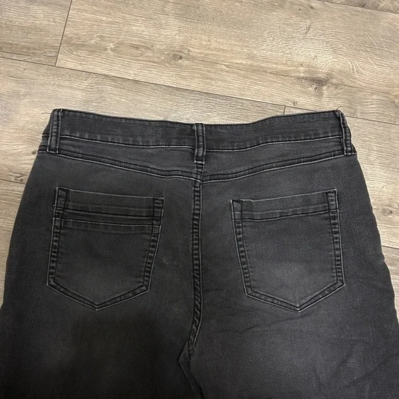 Libby Edelman Black Straight Leg Jeans with Sequin Trim - Picture 12 of 13